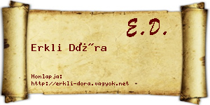 Erkli Dóra névjegykártya